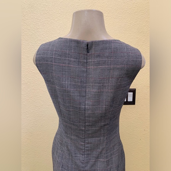 Hobbs London Size US 6 Windowpane Plaid Sleeveless Sheath Dress - Picture 7 of 12